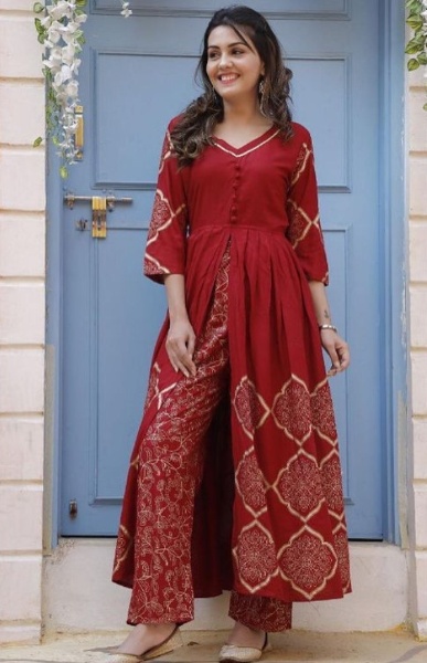 The Fashionable Anarkali Churidar Has A Front Slit Style